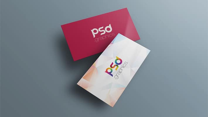 Floating Business Card PSD Mockup