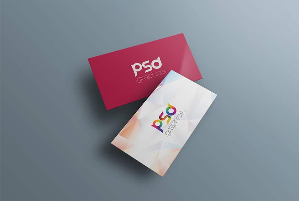 Floating Business Card PSD Mockup