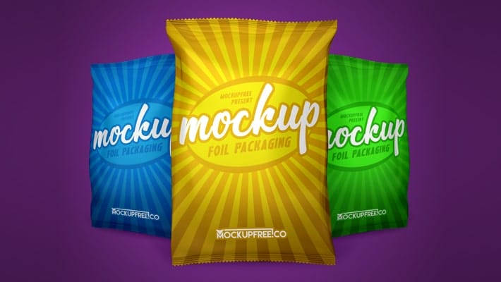 Foil Packaging Free PSD Mockup