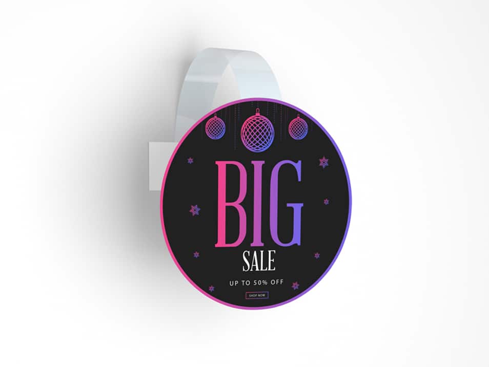 Free Advertising Shelf Wobbler Mockup PSD