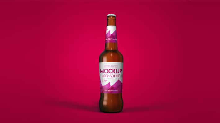 Free Beer Bottle Mock-up in PSD