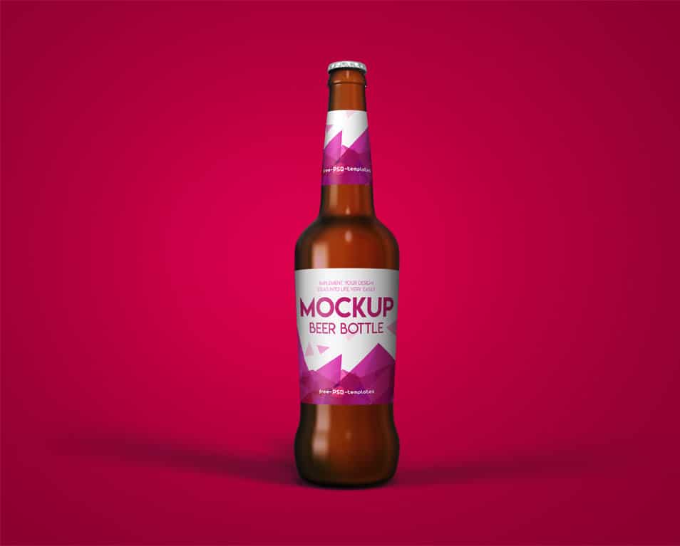 Free Beer Bottle Mock-up in PSD