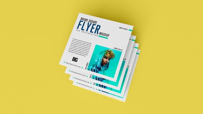 Free Brand Square Flyer Mockup For Presentation