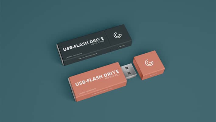 Free Brand USB Flash Drive Mockup PSD