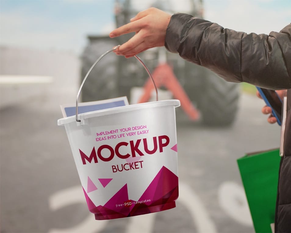 Free Bucket Mock-up in PSD