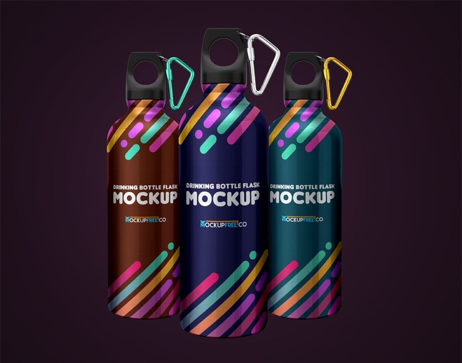 Free Drinking Bottle Flask PSD Mockups