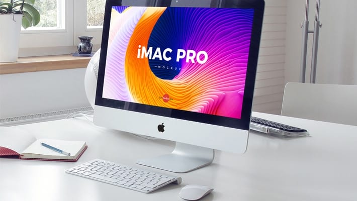 Free Elegant Interior iMac Pro Mockup PSD