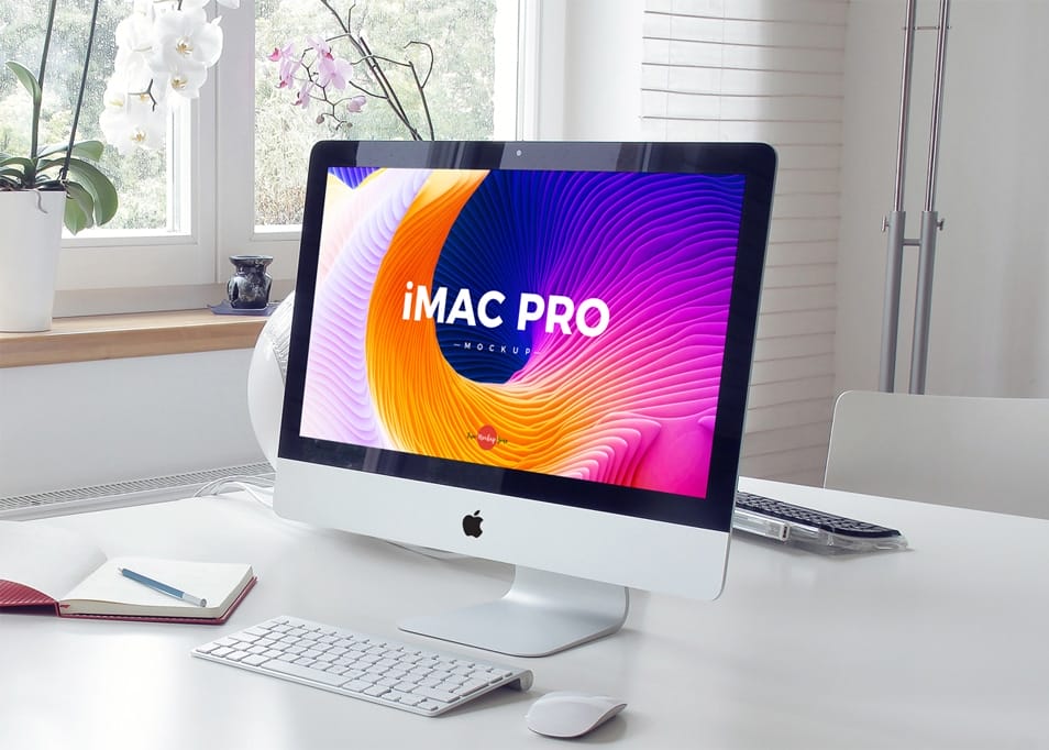 Free Elegant Interior iMac Pro Mockup PSD