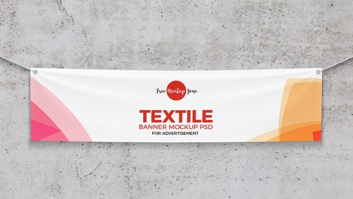 Free Elegant Textile Banner Mockup PSD