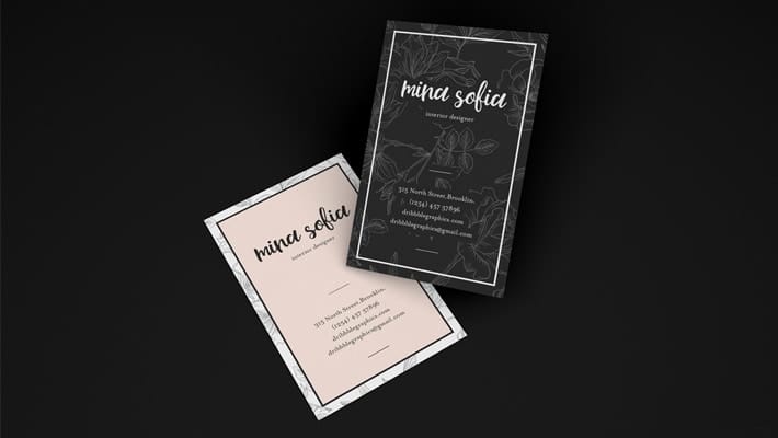 Free Floating Brand Business Card Mockup PSD