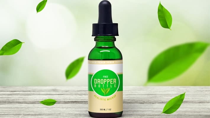 Free Glass Dropper Bottle Mockup PSD