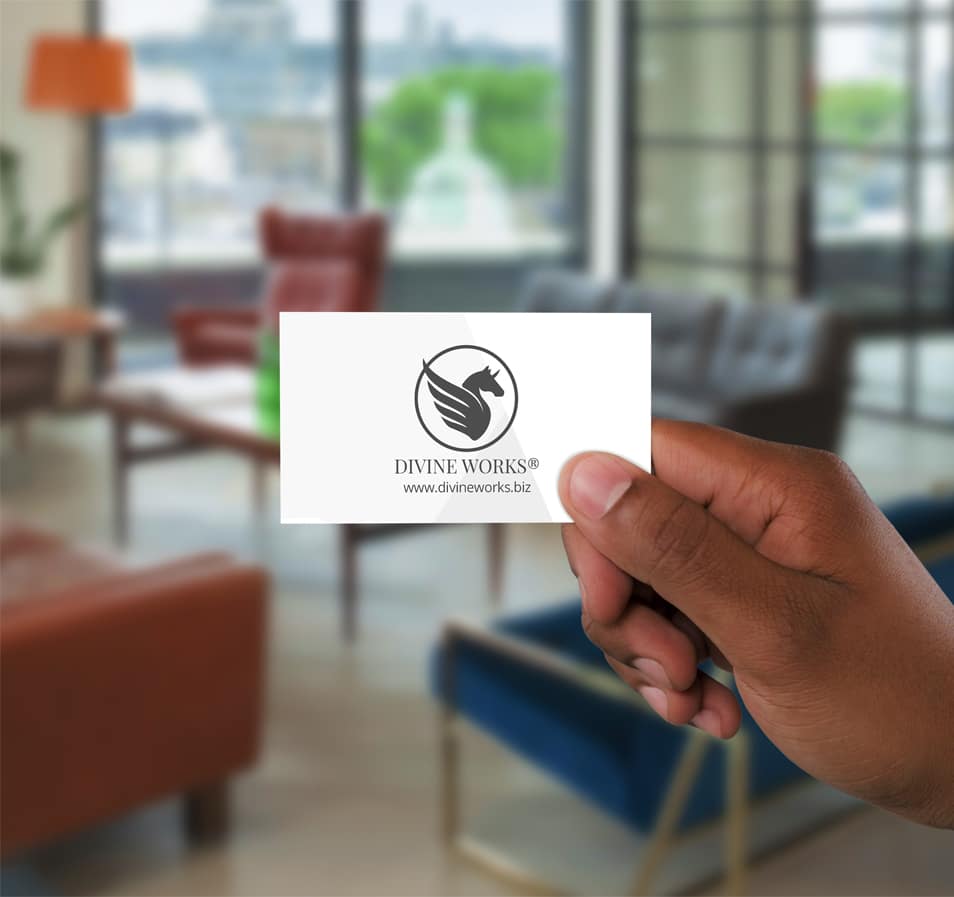 Free Hand Holding Business Card Mockup PSD