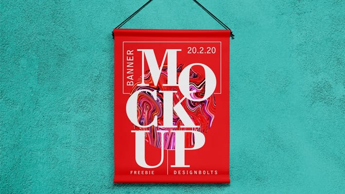 Free Hanging Banner Mockup PSD