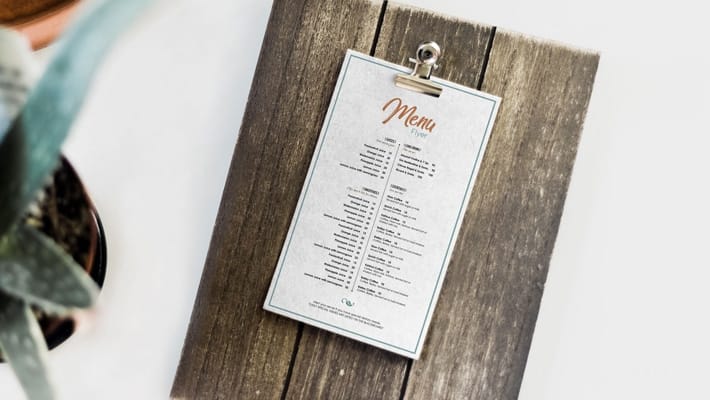 Free Hotel / Restaurant Menu Card Mockup PSD