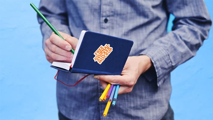 Free Journal Sticker Mockup