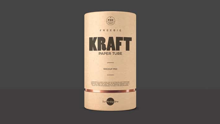 Free Kraft Paper Tube Mockup PSD