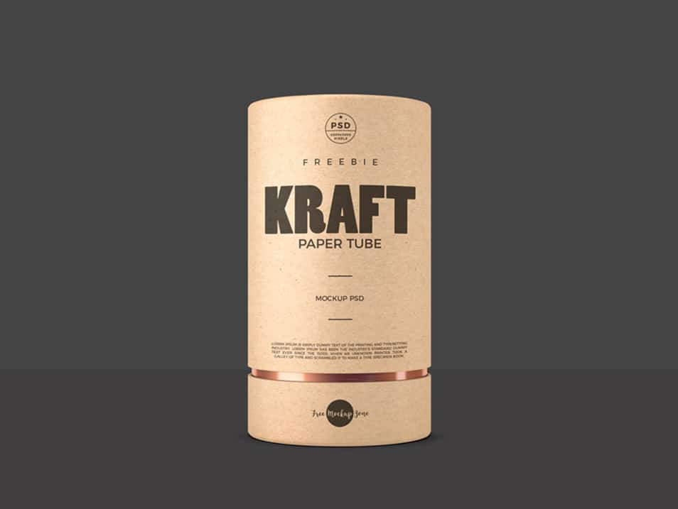 Free Kraft Paper Tube Mockup PSD