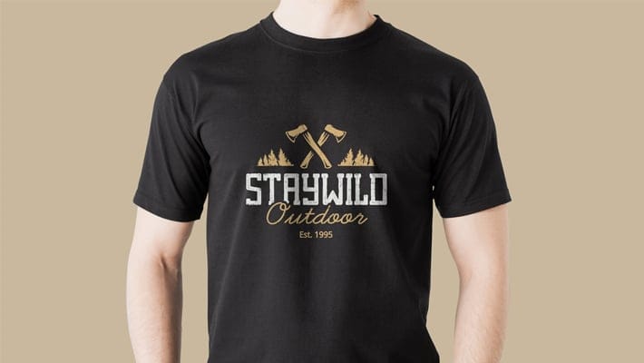 Free Man Wearing Black TShirt Mockup PSD