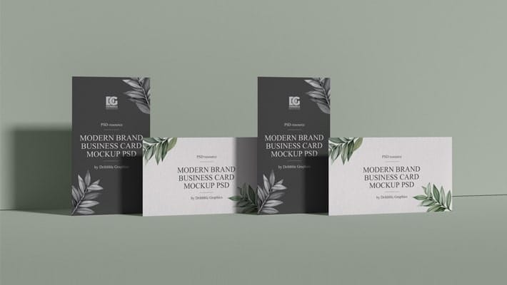 Free Modern Brand Business Card Mockup PSD 2019
