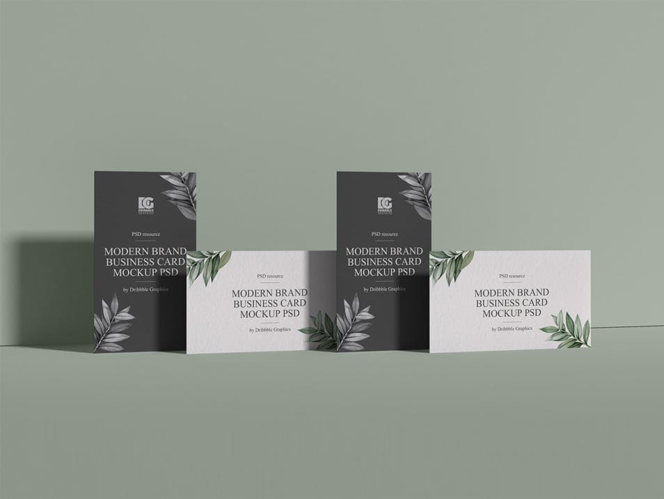 Free Modern Brand Business Card Mockup PSD 2019