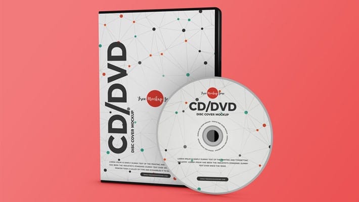 Free Modern CD / DVD Disc Cover Mockup PSD