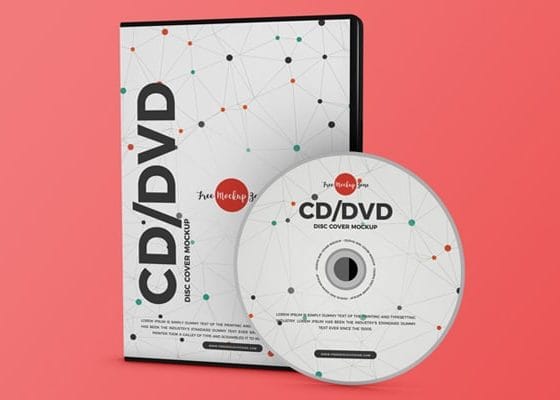 Free Modern CD / DVD Disc Cover Mockup PSD