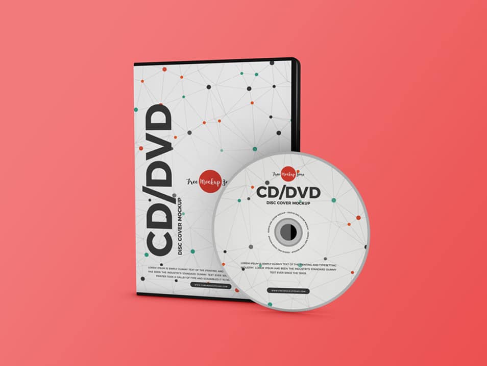 Free Modern CD / DVD Disc Cover Mockup PSD