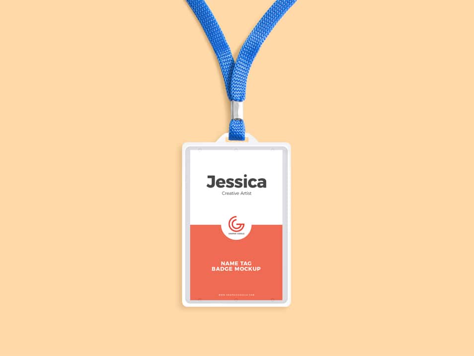 Free Name Tag Badge Mockup PSD