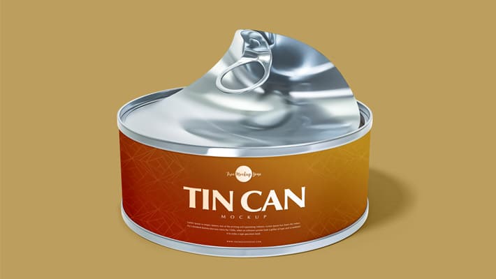 Free Open Tin Can Mockup PSD
