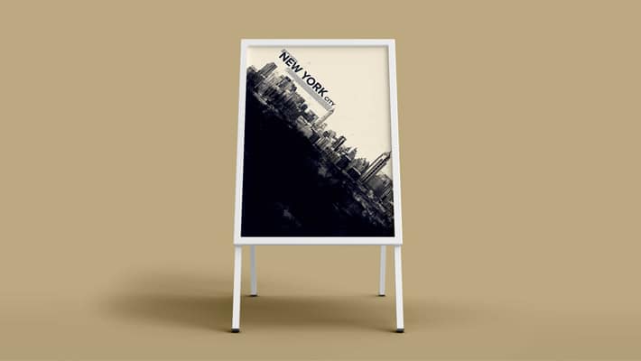 Free Outdoor Advertisement Sandwich Board Mockup PSD