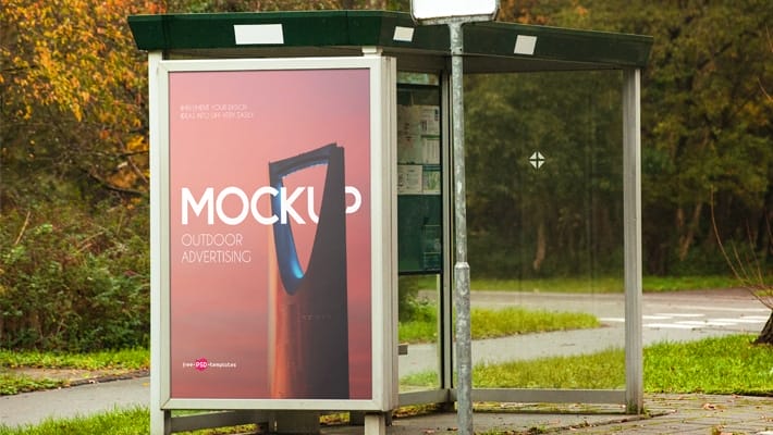 Free Outdoor Advertising Mock-up in PSD