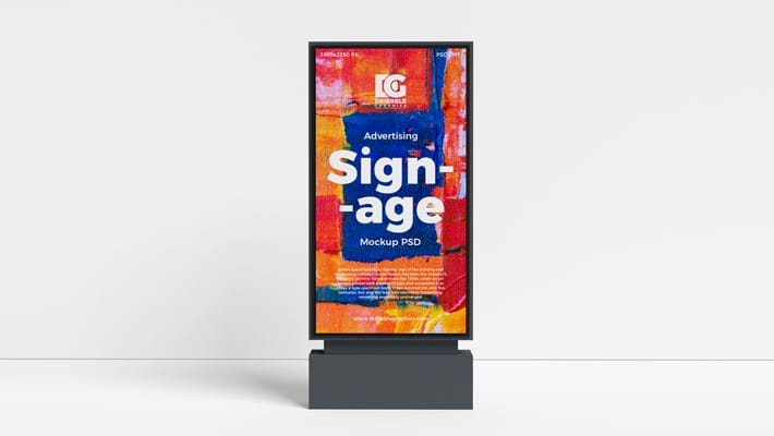 Free Outdoor Advertising Signage Mockup PSD