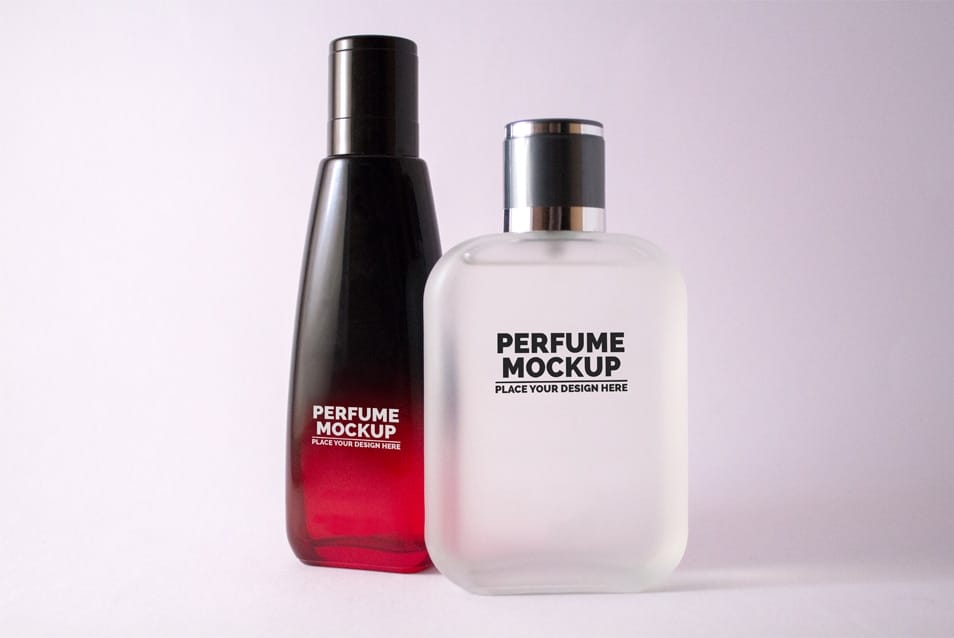 Free Perfume Bottle Logo Mockup PSD