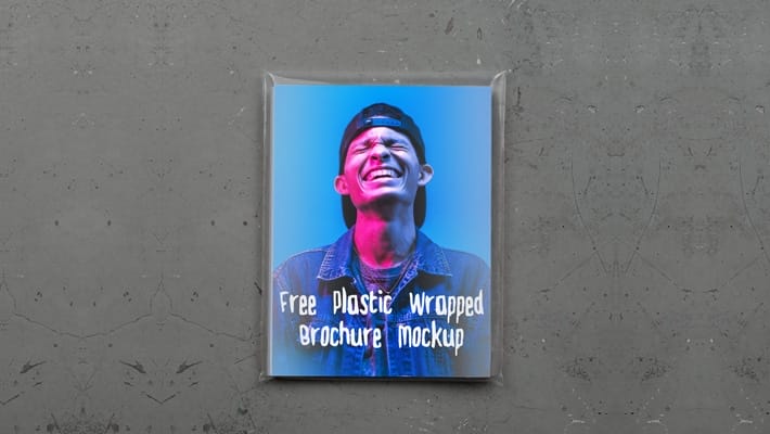 Free Plastic Wraped Brochure Mochup