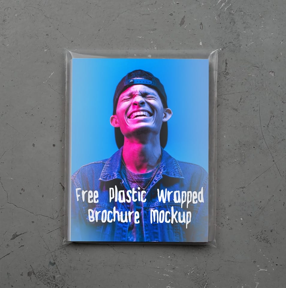 Free Plastic Wraped Brochure Mochup