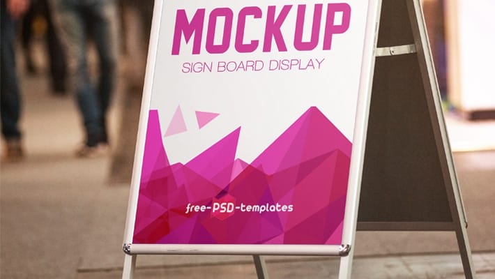 Free Sign Board Display Mock-up in PSD