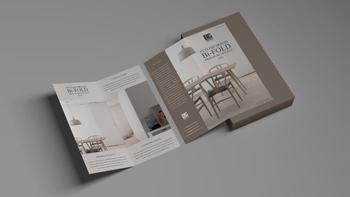 Free Stylish Brand Bi-Fold Brochure Mockup PSD 2019