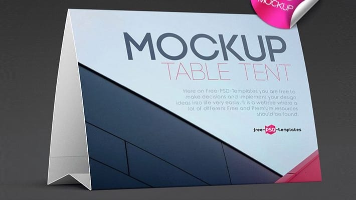 Free Table Tent Mock-up in PSD