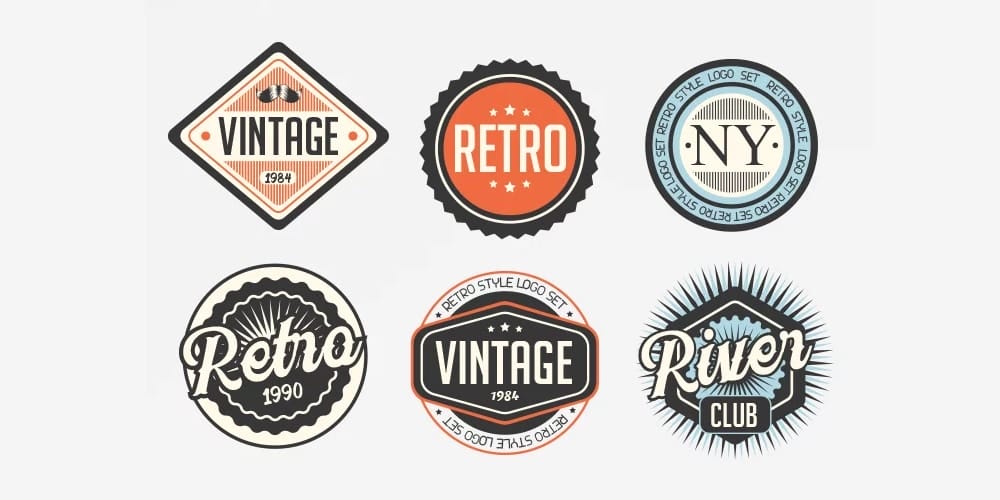 Free Vector Retro Logo Templates