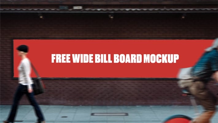 Free Wide Bill Board Mockup