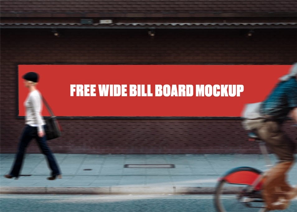 Free Wide Bill Board Mockup