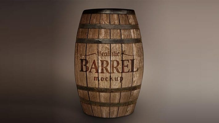 Free Wooden Barrel MockUp