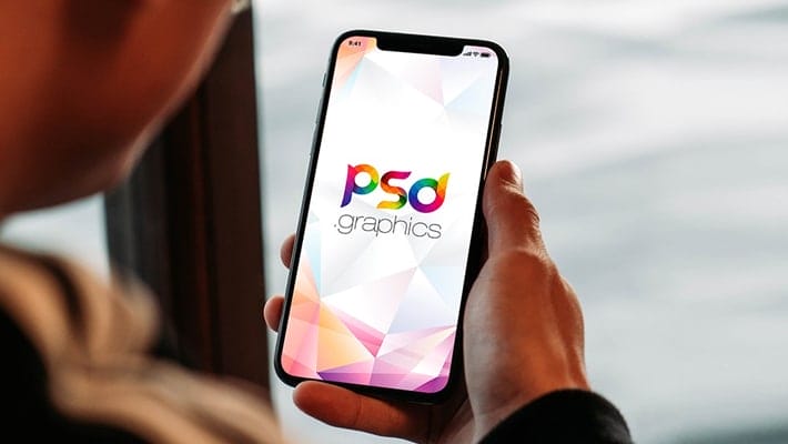 Male Hand Holding iPhone XS Max Mockup