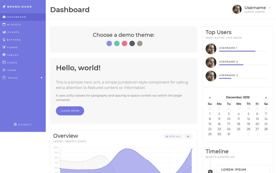 Medialoot Bootstrap 4 Dashboad Template