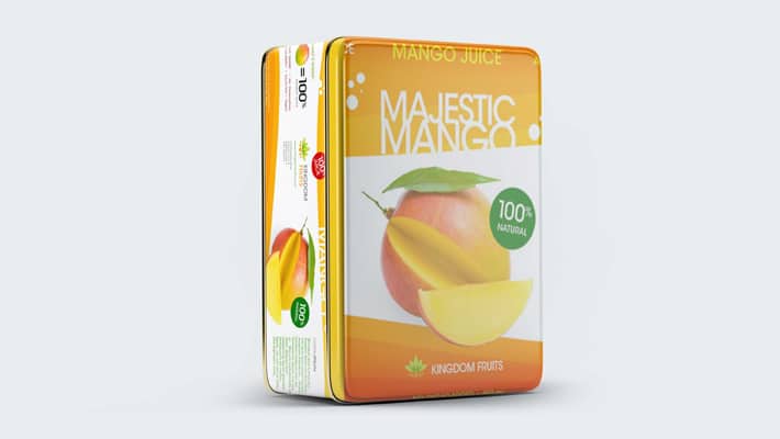 Realistic Tin Can PSD Label Mockup