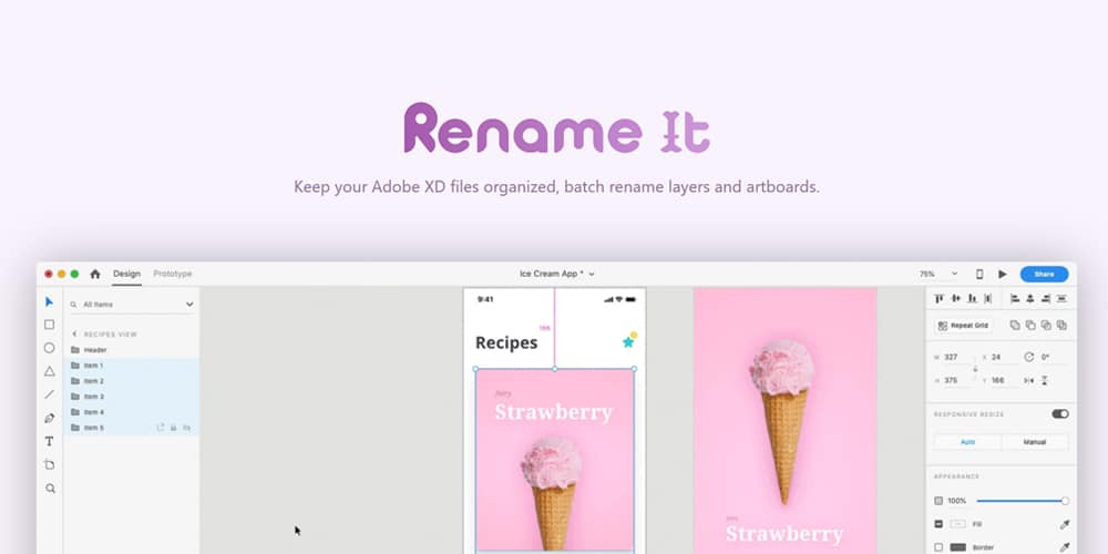 Rename it - Adobe Xd Plugin