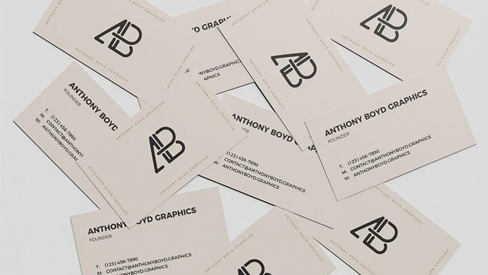 Scattered Business Card Mockup