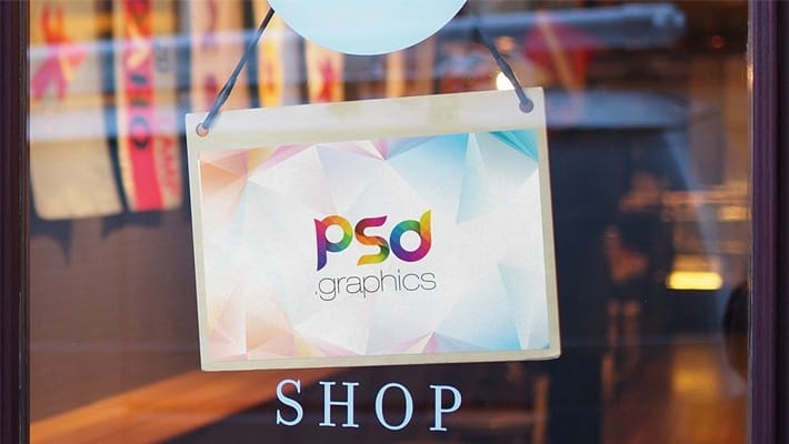 Shop Door Sign Mockup