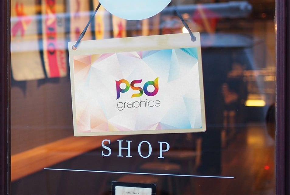 Shop Door Sign Mockup