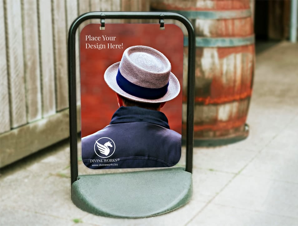 Sidewalk Poster Sign Mockup PSD